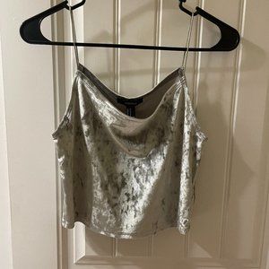FOREVER21 Crushed Velvet cropped tank